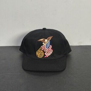 Vintage NRA Mens Millennium Member Hat OSFA Black Cotton Snapback Eagle Flag USA